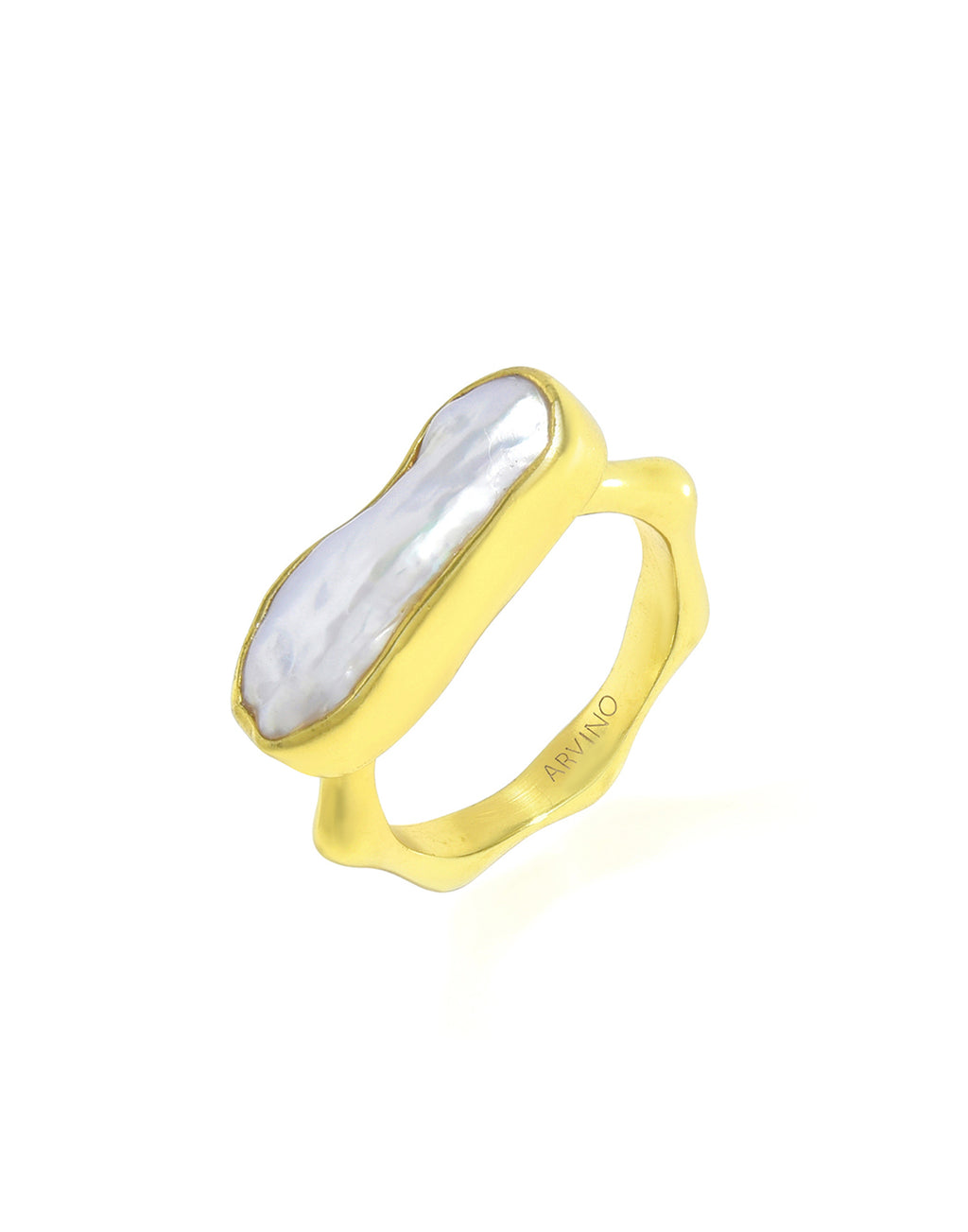 Baroque Pearl Ring - Statement Rings - Gold-Plated & Hypoallergenic Jewellery - Made in India - Dubai Jewellery - Dori