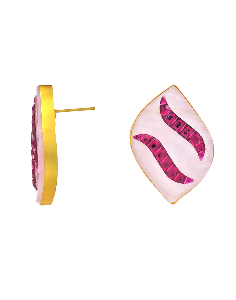 Double Wave Earrings - Statement Earrings - Gold-Plated & Hypoallergenic - Made in India - Dubai Jewellery - Dori