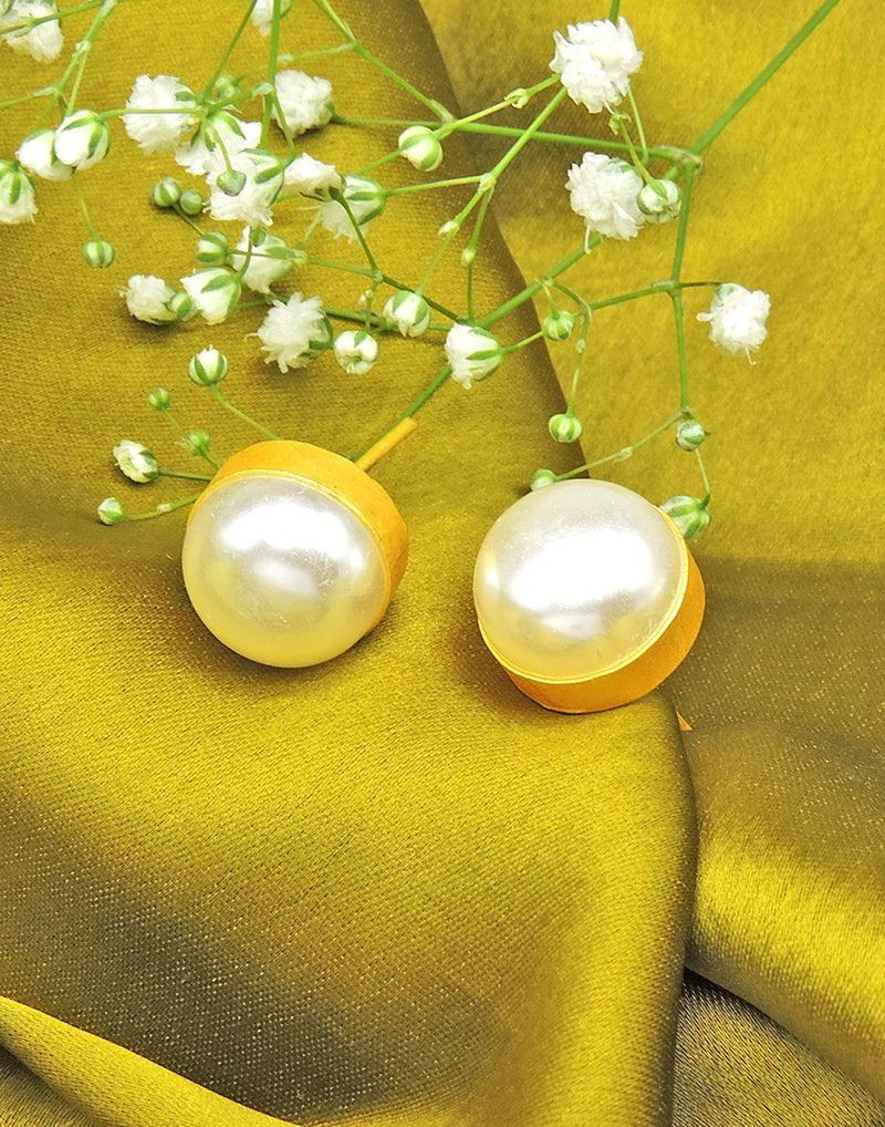 Pearl Earrings - Statement Earrings - Gold-Plated & Hypoallergenic - Made in India - Dubai Jewellery - Dori