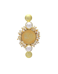 Gold & Pearl Coin RIng - Statement Rings - Gold-Plated & Hypoallergenic Jewellery - Made in India - Dubai Jewellery - Dori