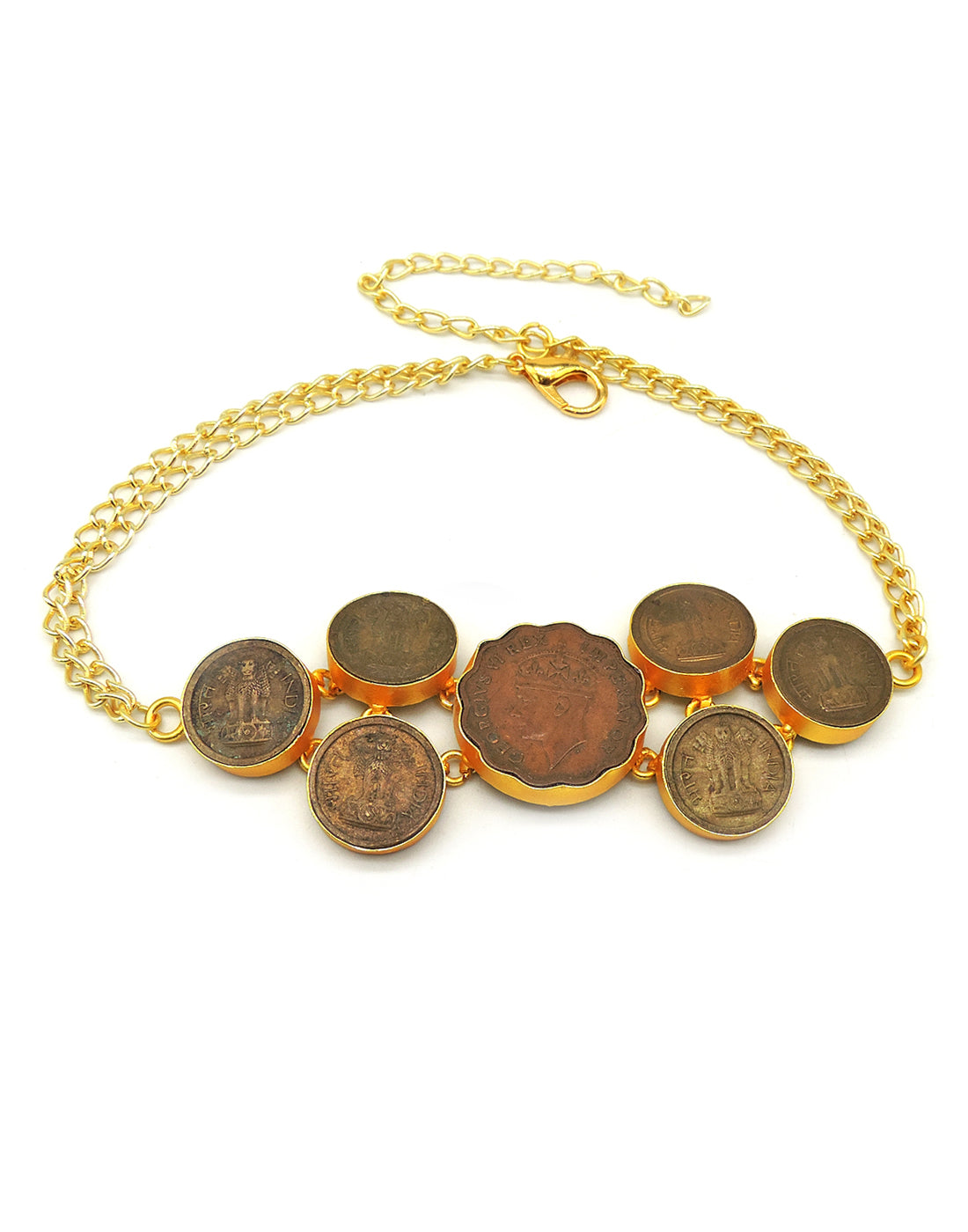 Antique Coin Necklace - Statement Necklaces - Gold-Plated & Hypoallergenic Jewellery - Made in India - Dubai Jewellery - Dori