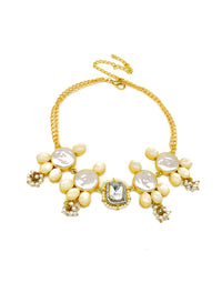 Crystal & Baroque Pearl Necklace - Statement Necklaces - Gold-Plated & Hypoallergenic Jewellery - Made in India - Dubai Jewellery - Dori