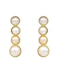 Pearl Quad Earrings - Statement Earrings - Gold-Plated & Hypoallergenic - Made in India - Dubai Jewellery - Dori