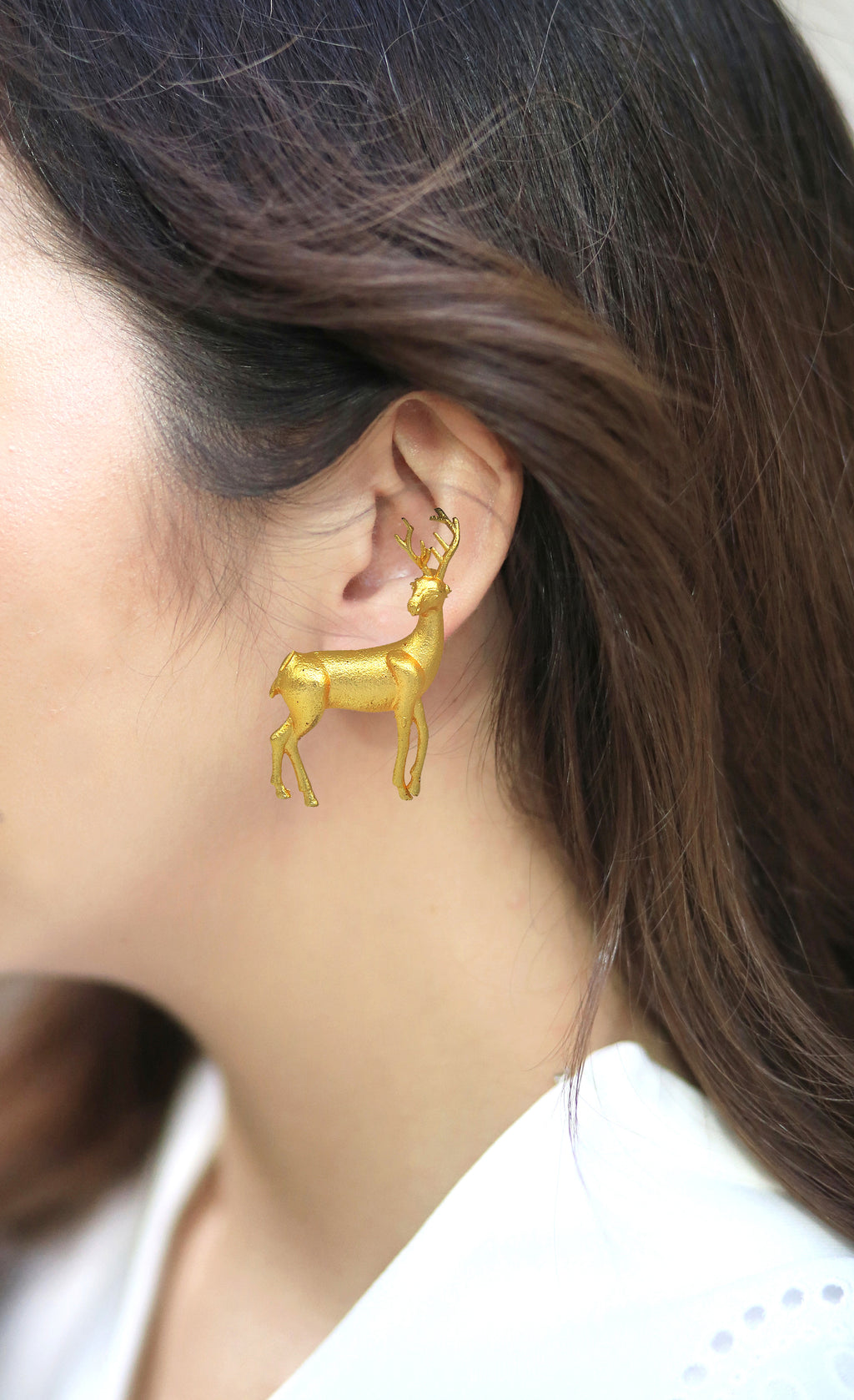 Deer Earrings - Statement Earrings - Gold-Plated & Hypoallergenic - Made in India - Dubai Jewellery - Dori