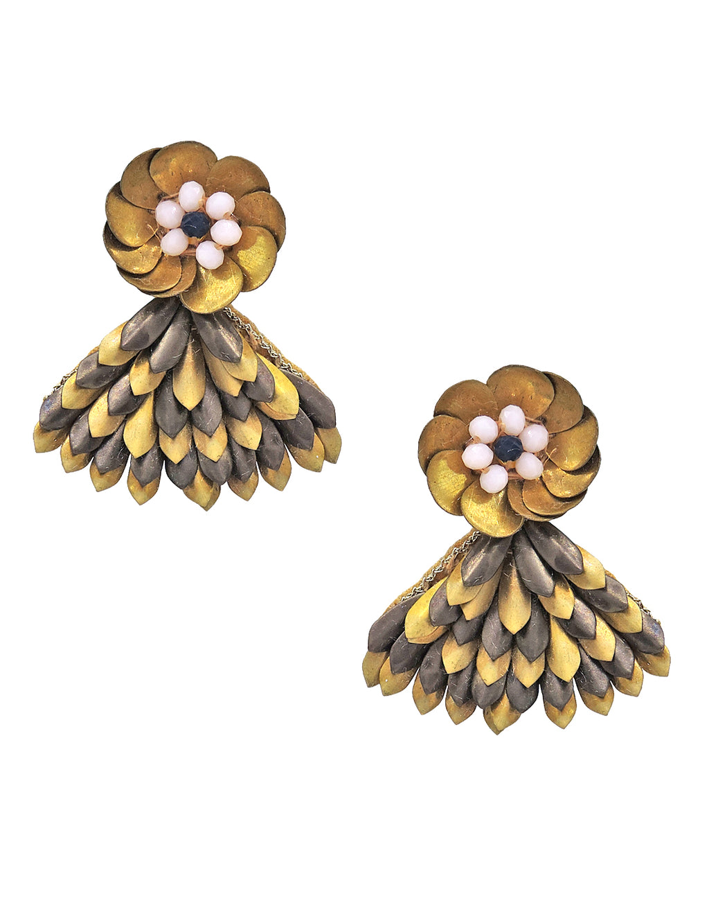 Fan Earrings - Statement Earrings - Gold-Plated & Hypoallergenic - Made in India - Dubai Jewellery - Dori