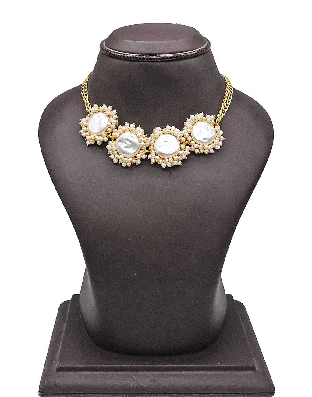 Pearl Bloom Necklace (Baroque Pearl) - Statement Necklaces - Gold-Plated & Hypoallergenic Jewellery - Made in India - Dubai Jewellery - Dori