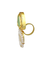 Coin Pear Ring - Statement Rings - Gold-Plated & Hypoallergenic Jewellery - Made in India - Dubai Jewellery - Dori