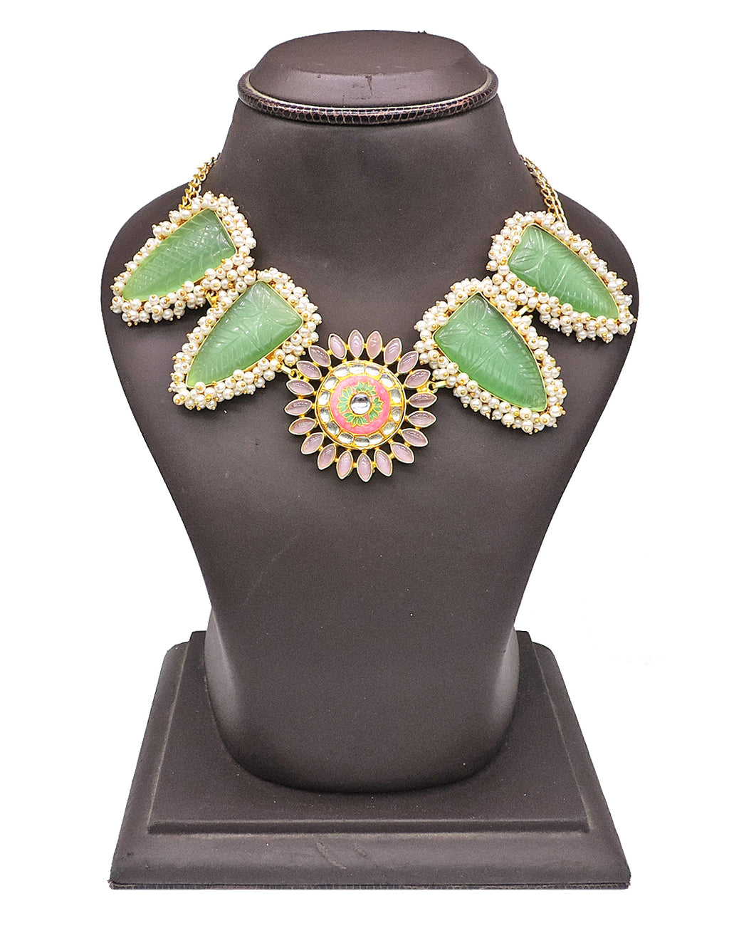 Sunflower Kundan Necklace - Statement Necklaces - Gold-Plated & Hypoallergenic Jewellery - Made in India - Dubai Jewellery - Dori