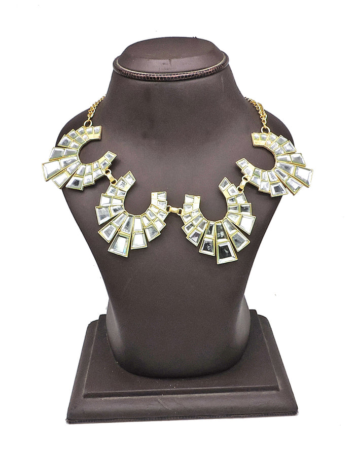 Crystal Cascade Necklace - Statement Necklaces - Gold-Plated & Hypoallergenic Jewellery - Made in India - Dubai Jewellery - Dori