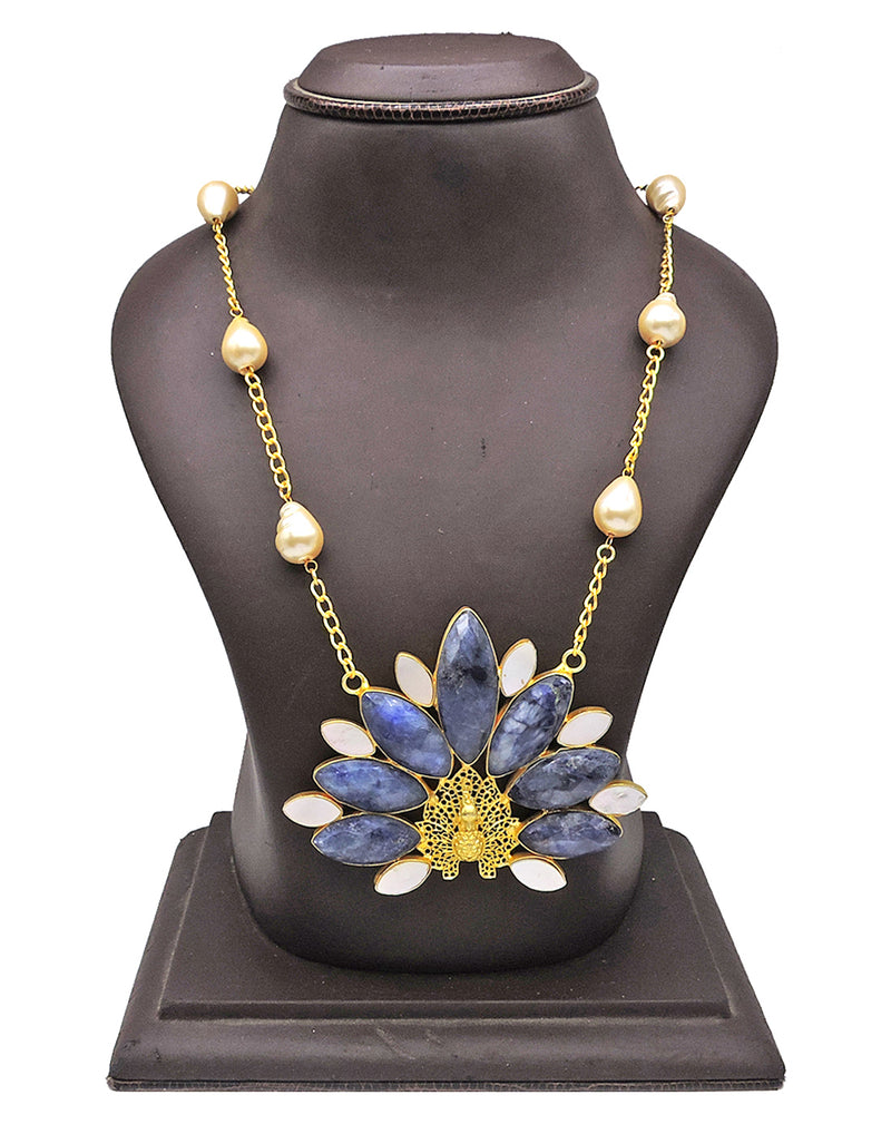 Heritage Arabella Necklace | Green & Blue - Statement Necklaces - Gold-Plated & Hypoallergenic Jewellery - Made in India - Dubai Jewellery - Dori