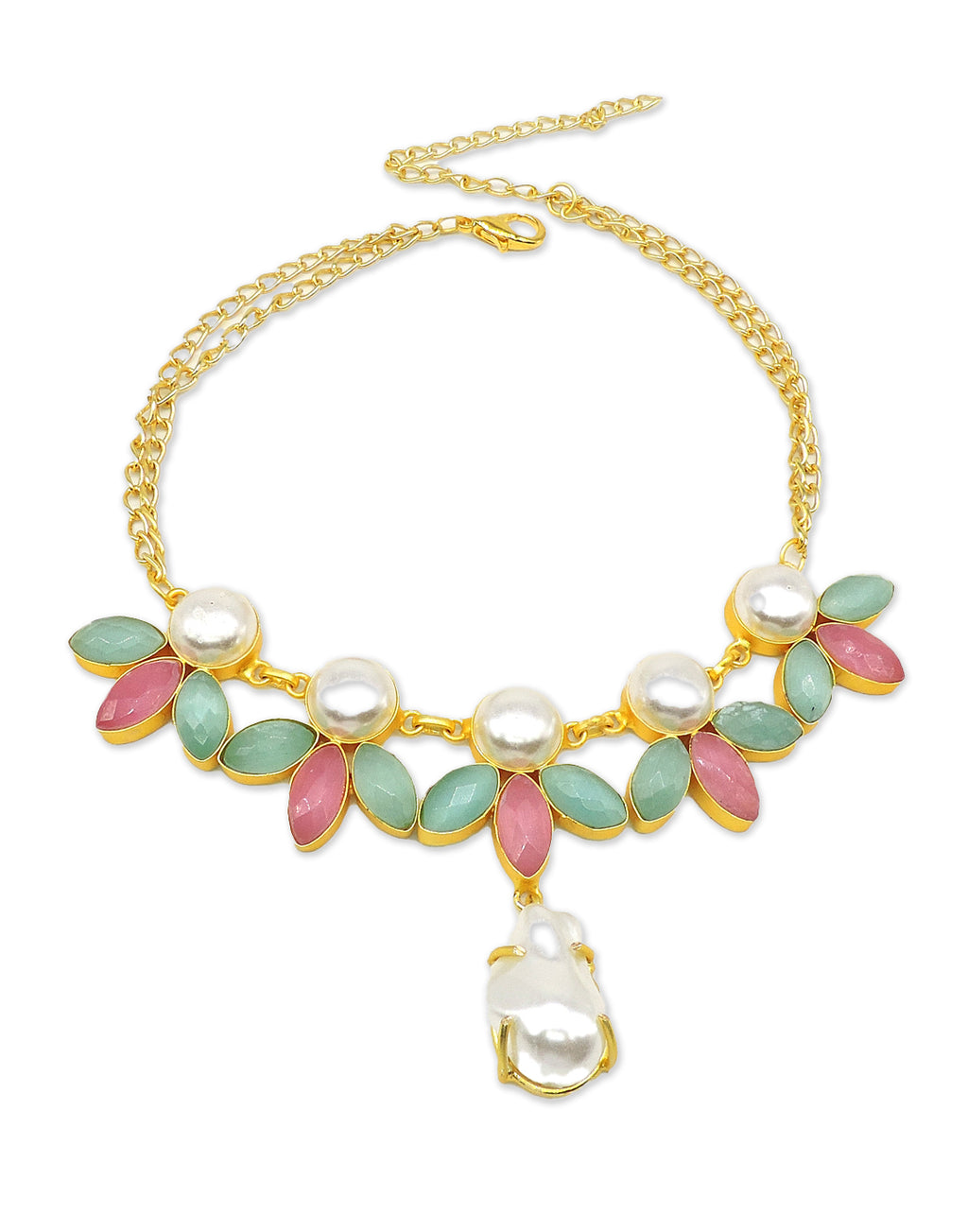 Butterfly Pearl Necklace - Statement Necklaces - Gold-Plated & Hypoallergenic Jewellery - Made in India - Dubai Jewellery - Dori