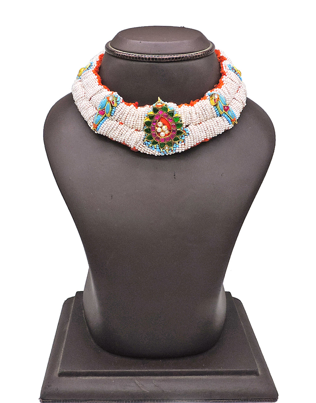 Beaded Heritage Necklace - Statement Necklaces - Gold-Plated & Hypoallergenic Jewellery - Made in India - Dubai Jewellery - Dori