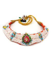 Beaded Heritage Necklace - Statement Necklaces - Gold-Plated & Hypoallergenic Jewellery - Made in India - Dubai Jewellery - Dori