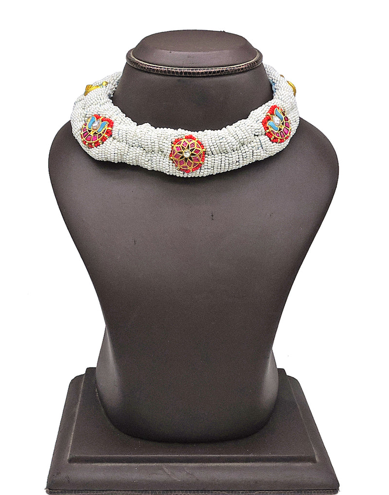 Beaded Heritage Necklace - Statement Necklaces - Gold-Plated & Hypoallergenic Jewellery - Made in India - Dubai Jewellery - Dori