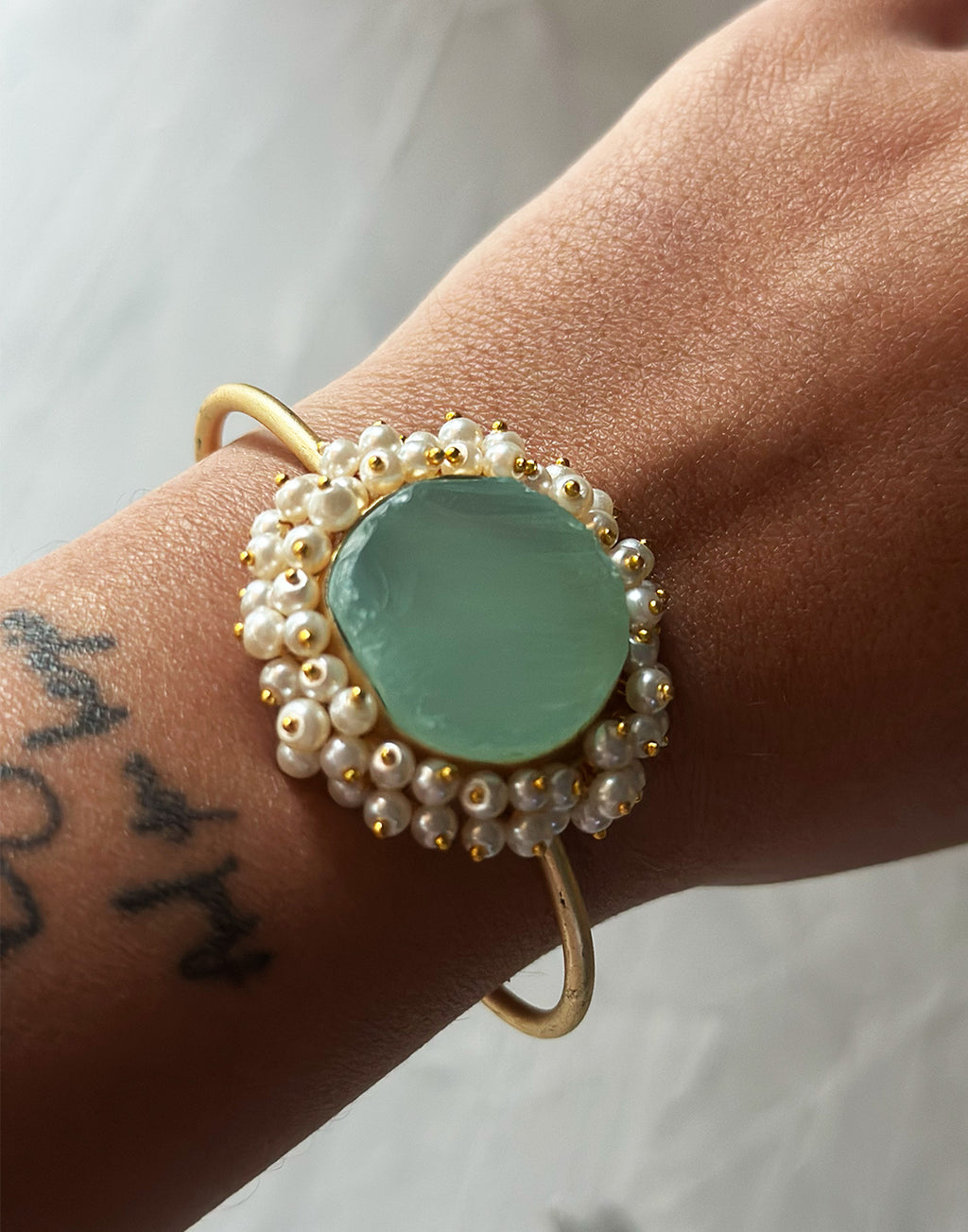 Monalisa Bloom Cuff - Statement Bracelets & Cuffs - Gold-Plated & Hypoallergenic Jewellery - Made in India - Dubai Jewellery - Dori