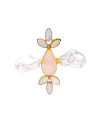 Glass & Pearl Ring- Handcrafted Jewellery from Dori