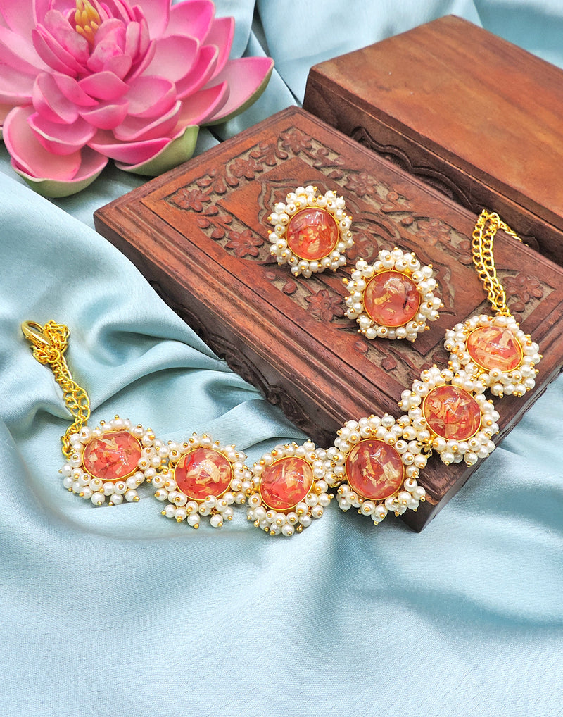 Vermilion Bloom Necklace - Statement Necklaces - Gold-Plated & Hypoallergenic Jewellery - Made in India - Dubai Jewellery - Dori