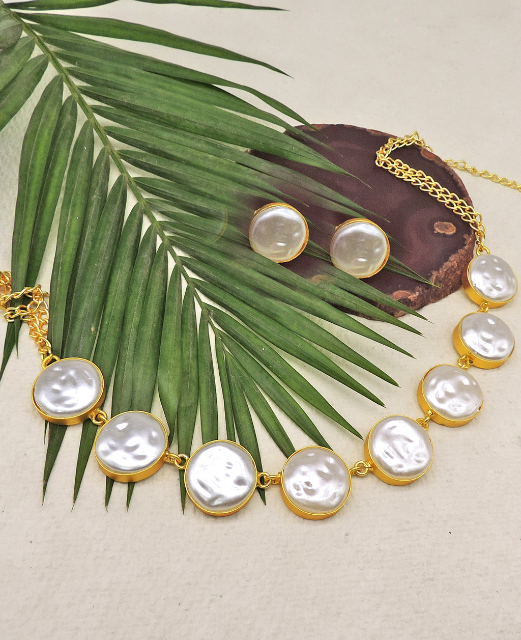 Pearl Earrings (Baroque Pearl) - Statement Earrings - Gold-Plated & Hypoallergenic Jewellery - Made in India - Dubai Jewellery - Dori