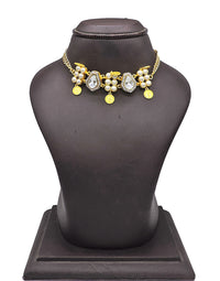 Coin & Crystal Necklace - Statement Necklaces - Gold-Plated & Hypoallergenic Jewellery - Made in India - Dubai Jewellery - Dori