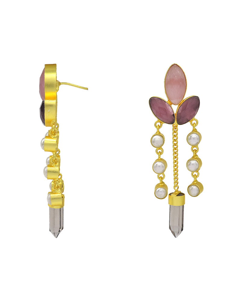 Floral Trail Earrings - Statement Earrings - Gold-Plated & Hypoallergenic - Made in India - Dubai Jewellery - Dori
