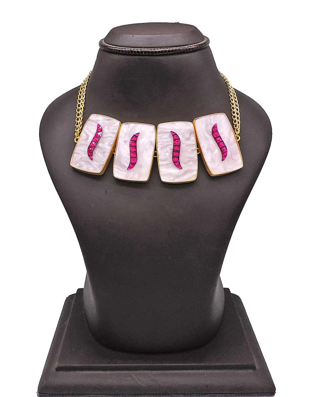 Wave Necklace - Statement Necklaces - Gold-Plated & Hypoallergenic Jewellery - Made in India - Dubai Jewellery - Dori