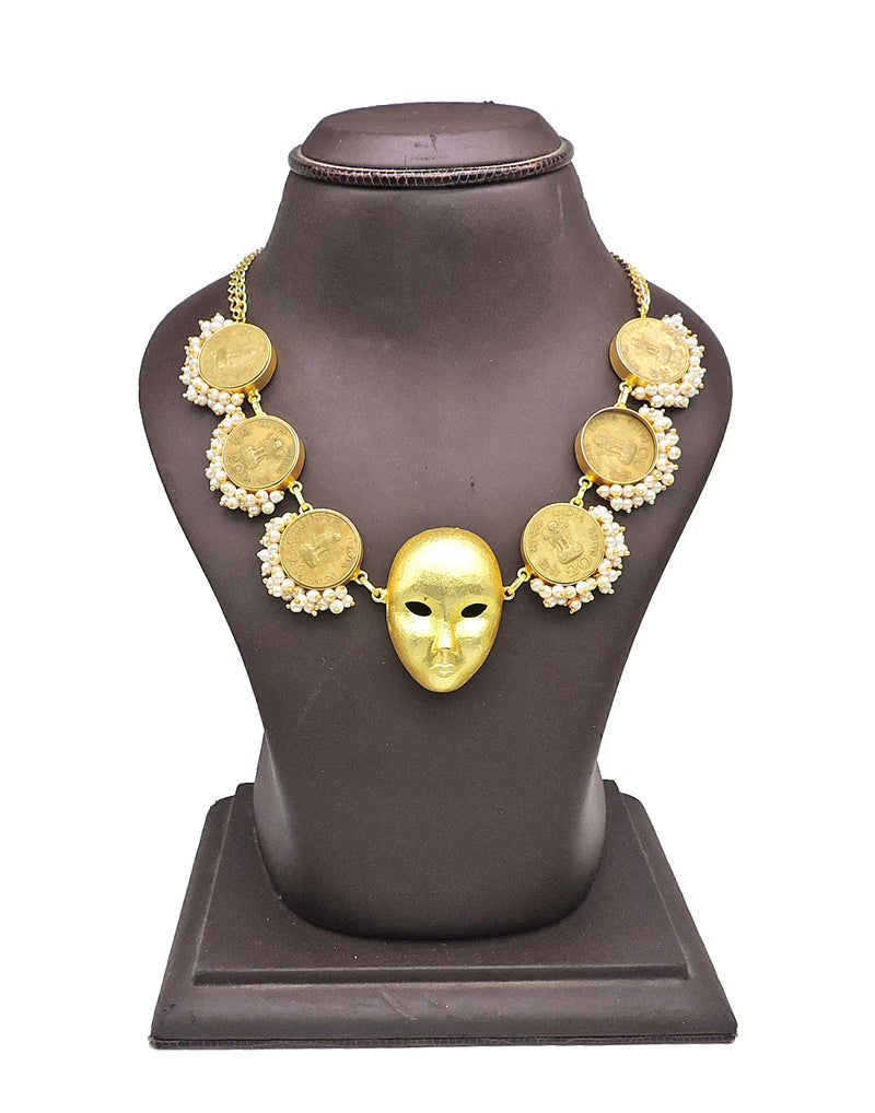 Maskara Necklace - Statement Necklaces - Gold-Plated & Hypoallergenic Jewellery - Made in India - Dubai Jewellery - Dori