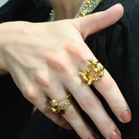 Pellet Ring - Statement Rings - Gold-Plated & Hypoallergenic Jewellery - Made in India - Dubai Jewellery - Dori