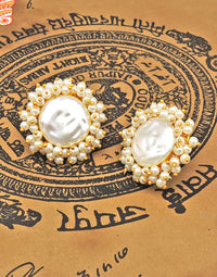 Baroque Pearl Bloom Earrings - Statement Earrings - Gold-Plated & Hypoallergenic Jewellery - Made in India - Dubai Jewellery - Dori