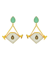 Bird Teardrop Earrings - Statement Earrings - Gold-Plated & Hypoallergenic - Made in India - Dubai Jewellery - Dori