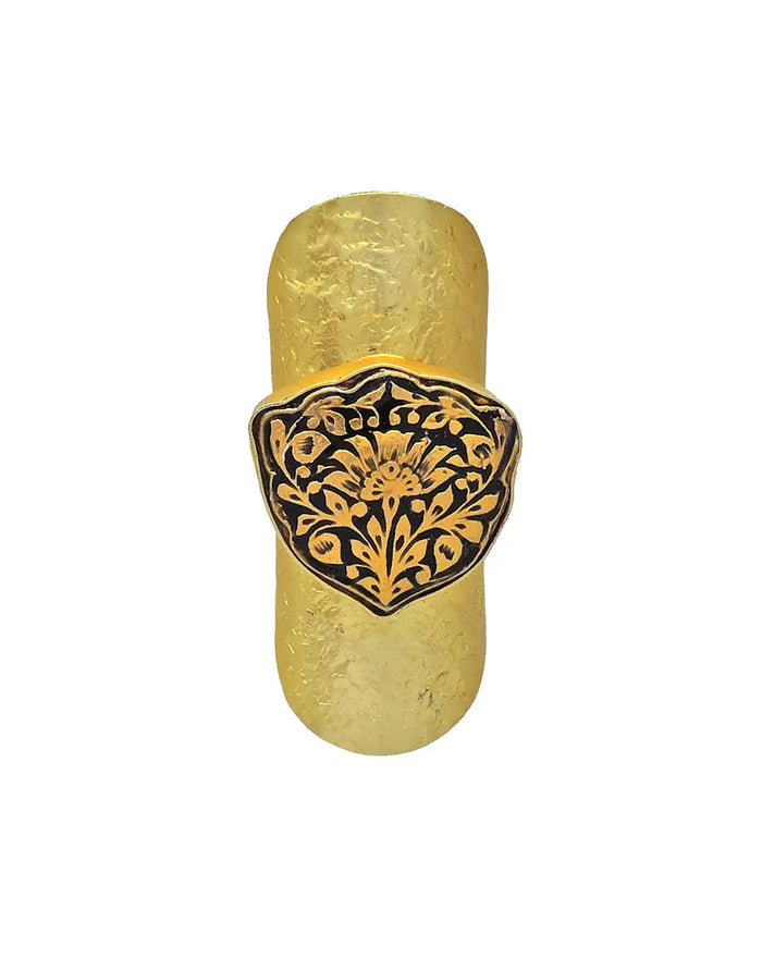 Carved Flower Ring - Statement Rings - Gold-Plated & Hypoallergenic Jewellery - Made in India - Dubai Jewellery - Dori