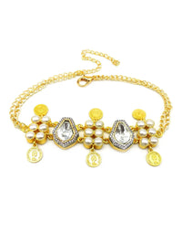 Coin & Crystal Necklace - Statement Necklaces - Gold-Plated & Hypoallergenic Jewellery - Made in India - Dubai Jewellery - Dori