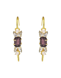 Crystal Pop Hoops | Green, Purple, Gold, Red & Black - Statement Earrings - Gold-Plated & Hypoallergenic - Made in India - Dubai Jewellery - Dori