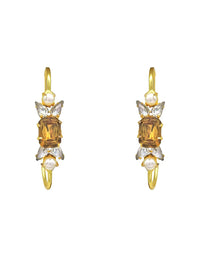 Crystal Pop Hoops | Green, Purple, Gold, Red & Black - Statement Earrings - Gold-Plated & Hypoallergenic - Made in India - Dubai Jewellery - Dori