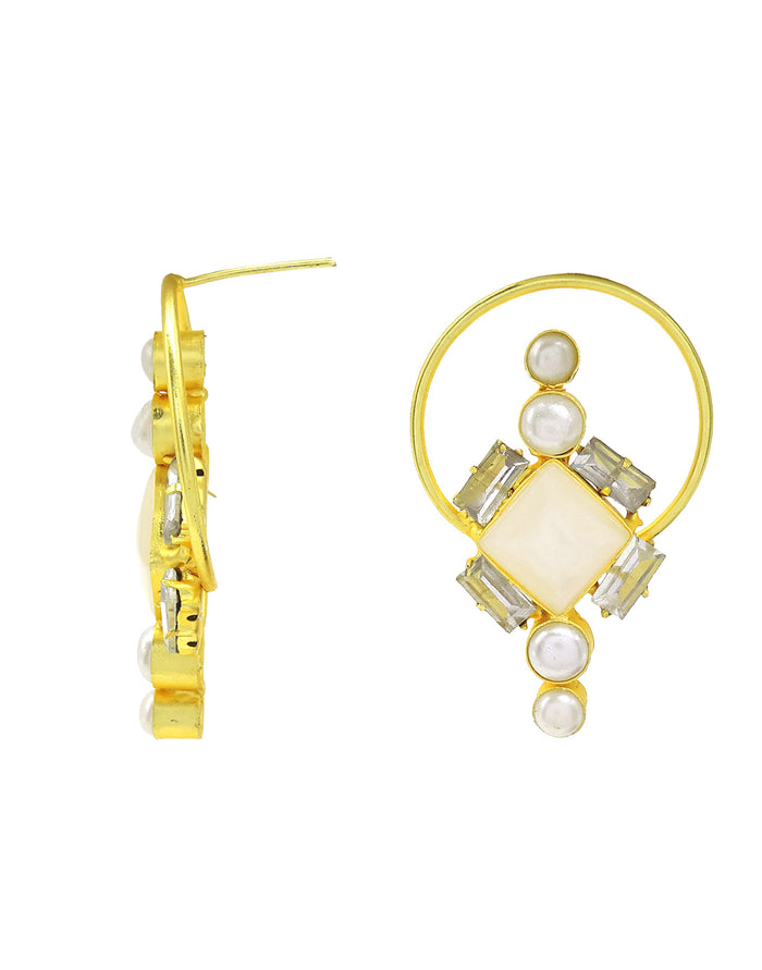 Crystal & Pearl Hoops- Handcrafted Jewellery from Dori