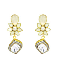 Flower Crystal Earrings - Statement Earrings - Gold-Plated & Hypoallergenic Jewellery - Made in India - Dubai Jewellery - Dori