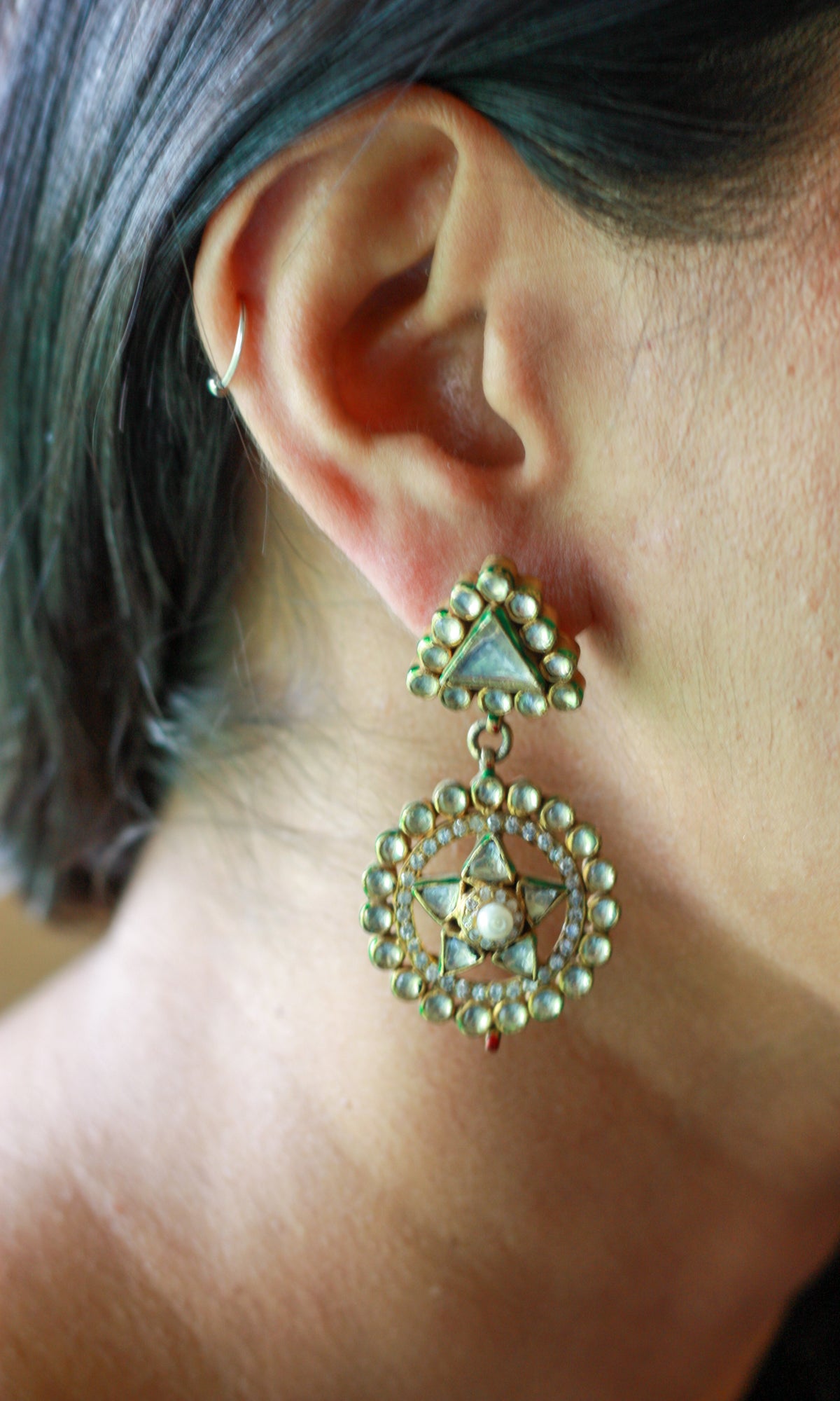 Sitara Pearl Halo Drops