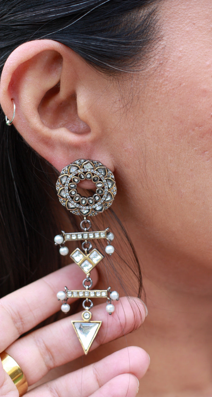 Meher Kundan Chandelier Earrings