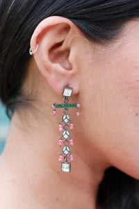 Gulnaar Emerald Linear Drop Earrings