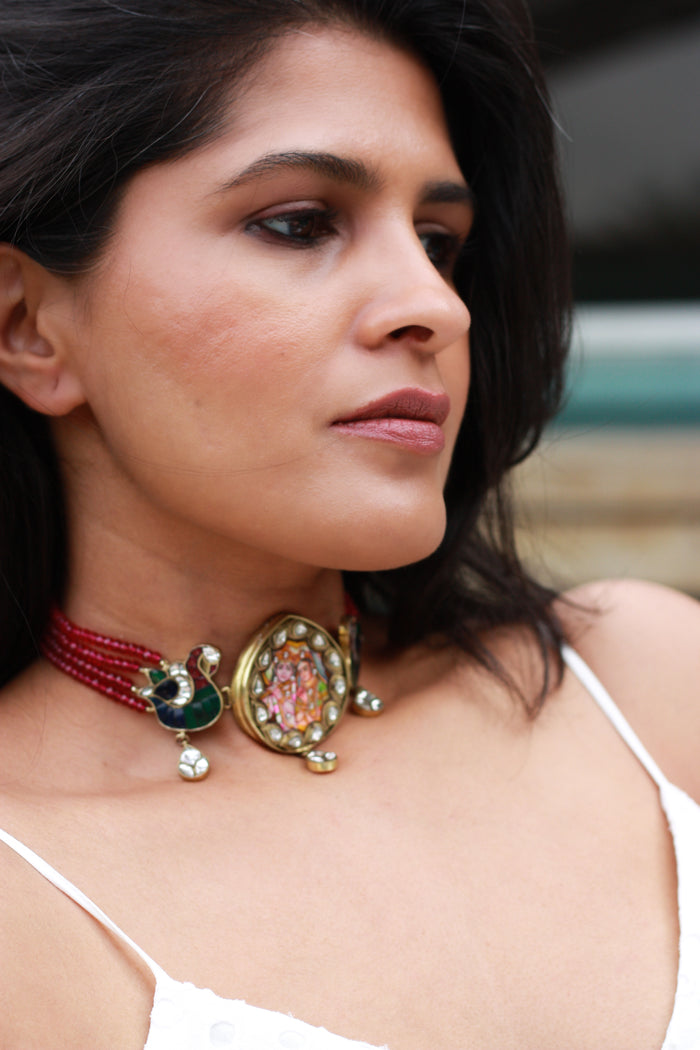 Radha Krishna kundan choker