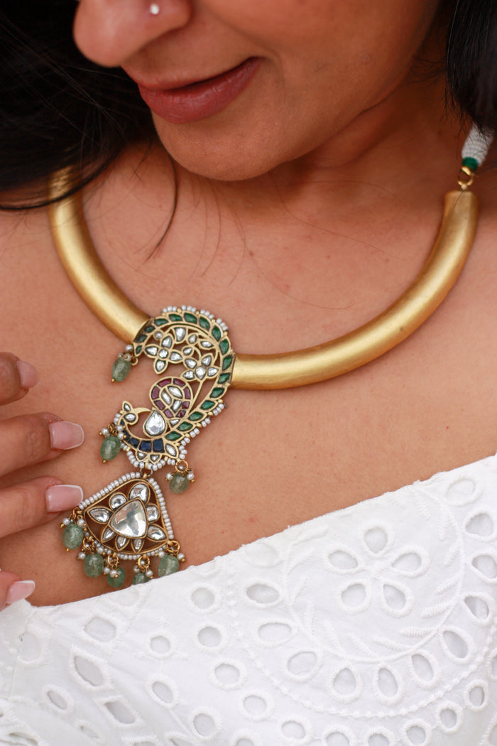 Rajkumari Peacock Torque Necklace