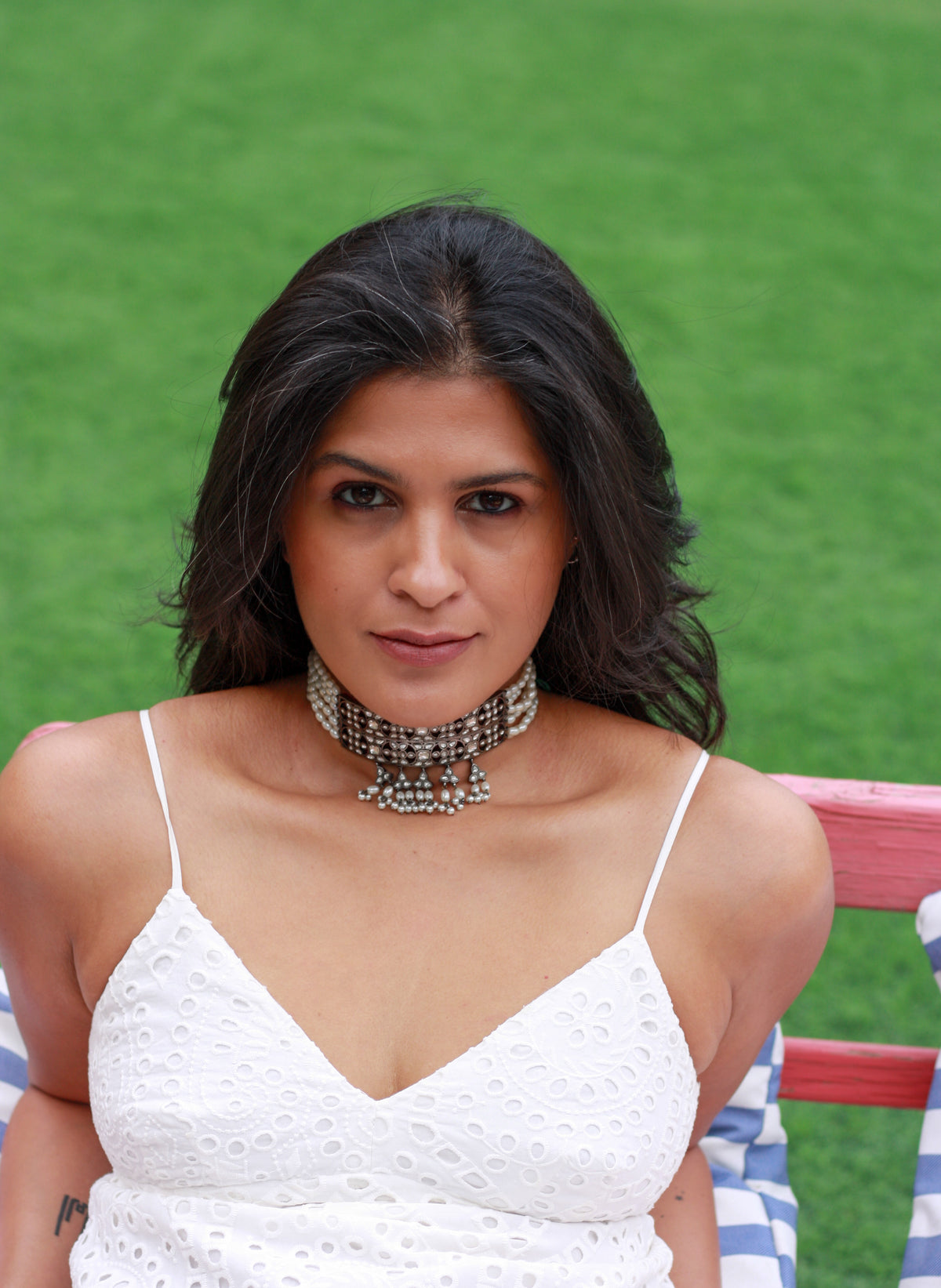 Zoya Pearl Fringe Choker