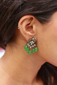 Hridya Jade Heart Drop Earrings