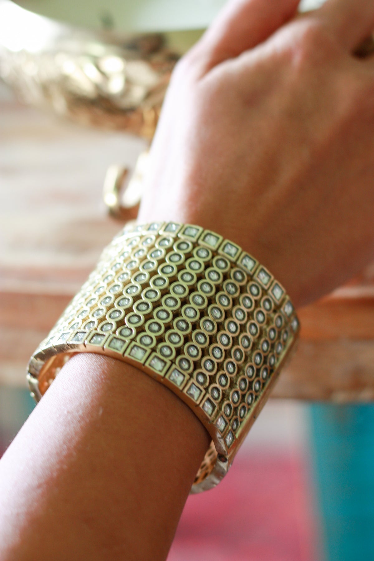 Mosaic Halo Kundan Cuff