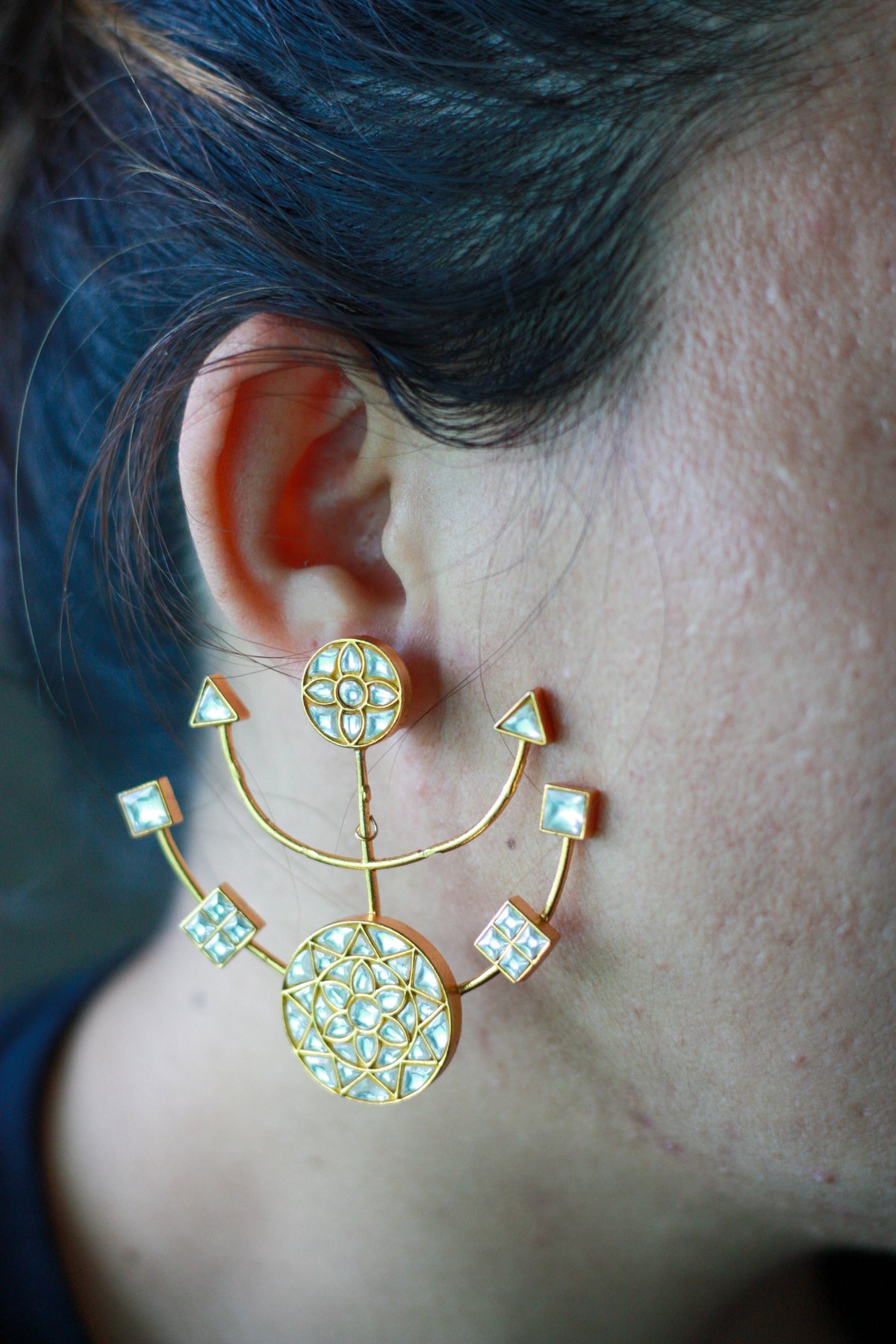 Geometric Mother of Pearl Earrings