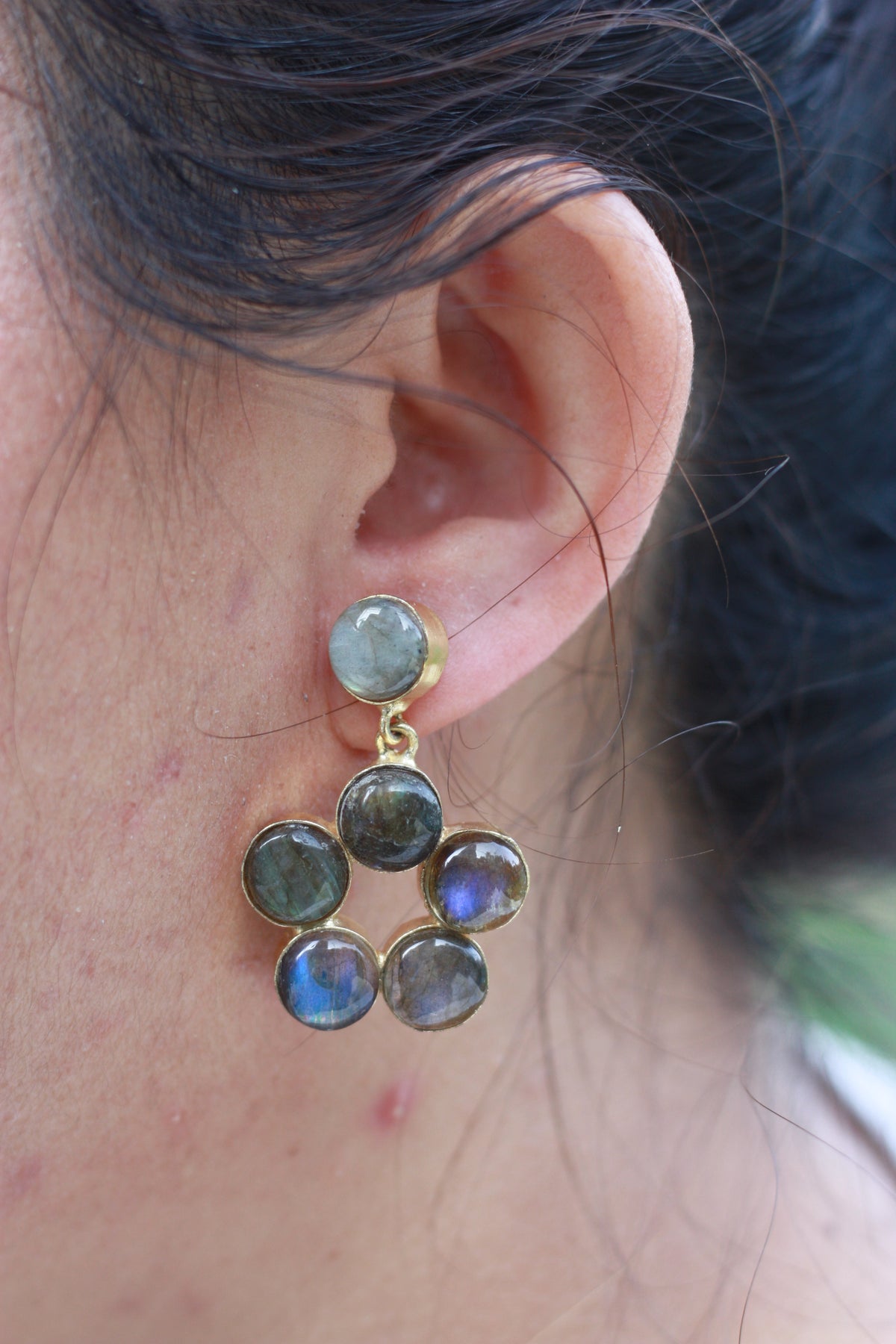 Labradorite Cluster Drop Earring