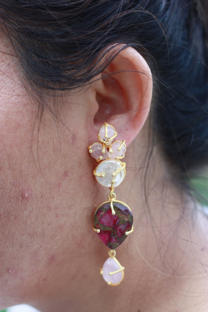 Rose Quartz Mixed Stone Cascade