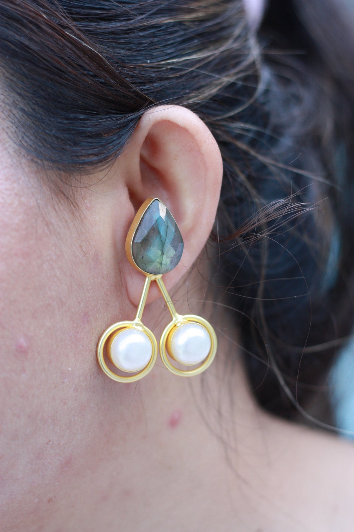 Opaline Dew Drop Hoops