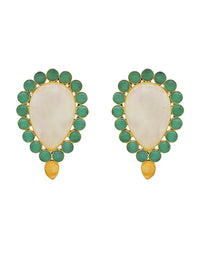 Inverted Drop Earrings | Jade, Blue, Orange & Sage - Statement Earrings - Gold-Plated & Hypoallergenic - Made in India - Dubai Jewellery - Dori