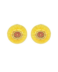 Megara Gold Earrings | Red & Black