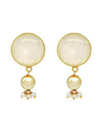 Round Shell Earrings - Statement Earrings - Gold-Plated & Hypoallergenic Jewellery - Made in India - Dubai Jewellery - Dori